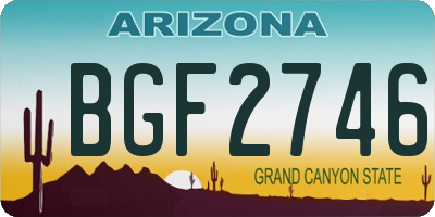 AZ license plate BGF2746
