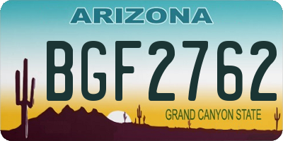 AZ license plate BGF2762