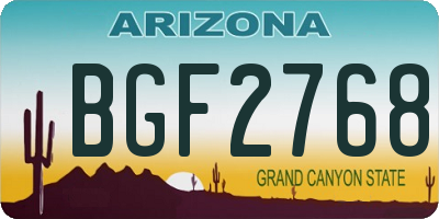 AZ license plate BGF2768