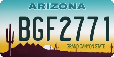 AZ license plate BGF2771