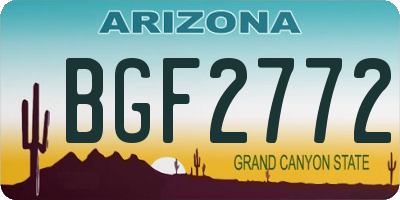 AZ license plate BGF2772