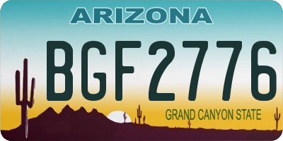 AZ license plate BGF2776