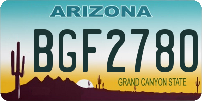 AZ license plate BGF2780