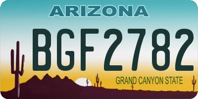 AZ license plate BGF2782