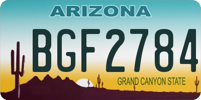 AZ license plate BGF2784