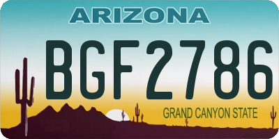 AZ license plate BGF2786