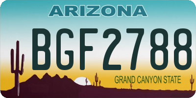 AZ license plate BGF2788