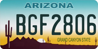 AZ license plate BGF2806