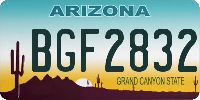 AZ license plate BGF2832
