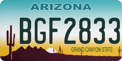 AZ license plate BGF2833