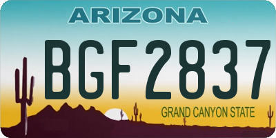 AZ license plate BGF2837
