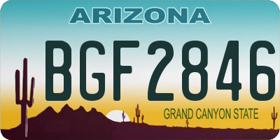 AZ license plate BGF2846