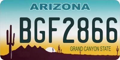 AZ license plate BGF2866