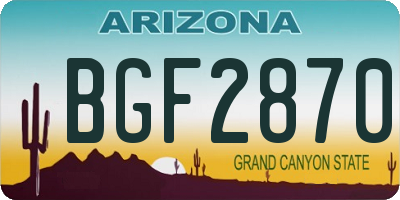AZ license plate BGF2870