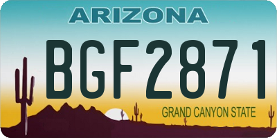 AZ license plate BGF2871
