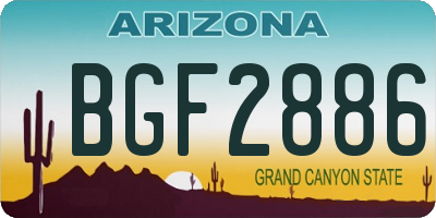 AZ license plate BGF2886