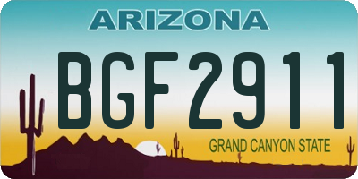 AZ license plate BGF2911