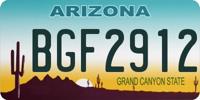 AZ license plate BGF2912