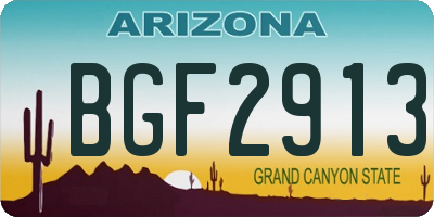 AZ license plate BGF2913