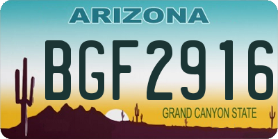 AZ license plate BGF2916