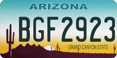 AZ license plate BGF2923