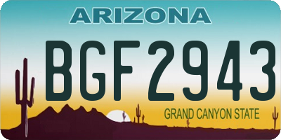 AZ license plate BGF2943