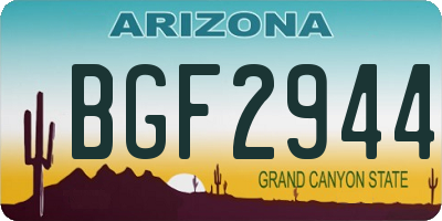 AZ license plate BGF2944
