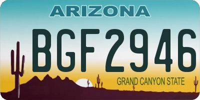 AZ license plate BGF2946