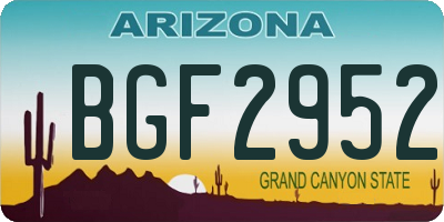 AZ license plate BGF2952