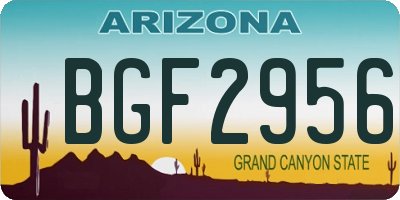 AZ license plate BGF2956