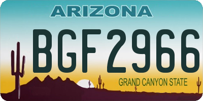 AZ license plate BGF2966