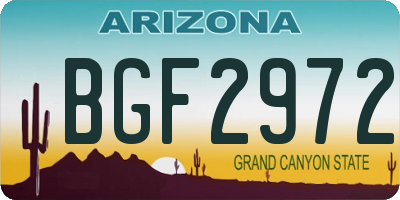 AZ license plate BGF2972
