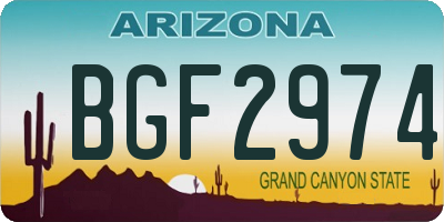 AZ license plate BGF2974
