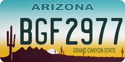 AZ license plate BGF2977