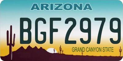 AZ license plate BGF2979