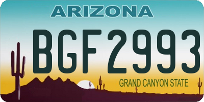 AZ license plate BGF2993