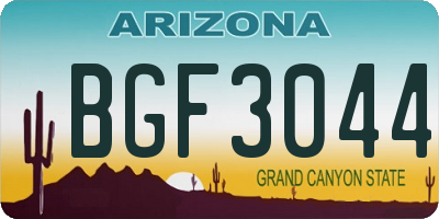 AZ license plate BGF3044