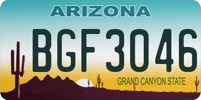 AZ license plate BGF3046