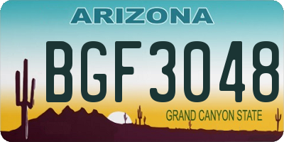 AZ license plate BGF3048