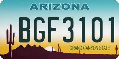 AZ license plate BGF3101