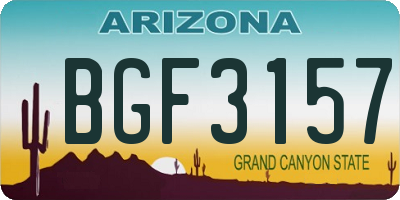 AZ license plate BGF3157