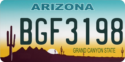 AZ license plate BGF3198