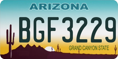 AZ license plate BGF3229