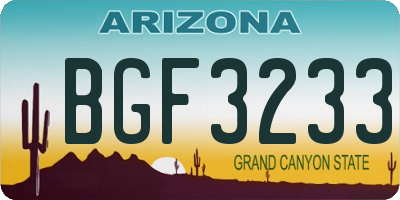 AZ license plate BGF3233