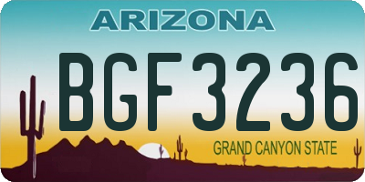 AZ license plate BGF3236