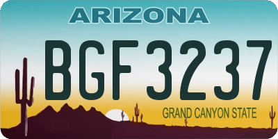AZ license plate BGF3237