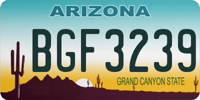 AZ license plate BGF3239