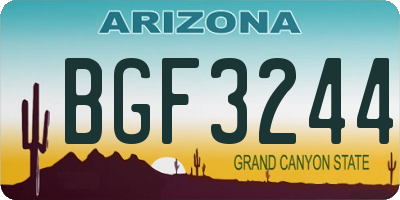 AZ license plate BGF3244
