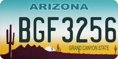 AZ license plate BGF3256