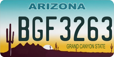 AZ license plate BGF3263
